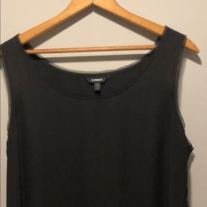 Express Mesh Trim Scoop Neck Tank Black